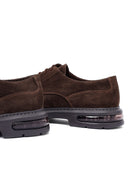 Erkek Kahverengi Bağcıklı Kalın Tabanlı Süet Deri Casual Ayakkabı