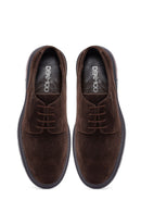 Erkek Kahverengi Bağcıklı Kalın Tabanlı Süet Deri Casual Ayakkabı