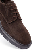 Erkek Kahverengi Bağcıklı Kalın Tabanlı Süet Deri Casual Ayakkabı