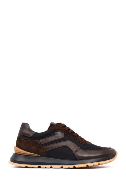 Erkek Siyah Bağcıklı Deri Sneaker