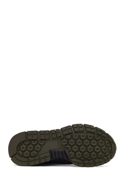 Erkek Yeşil Bağcıklı Deri Sneaker