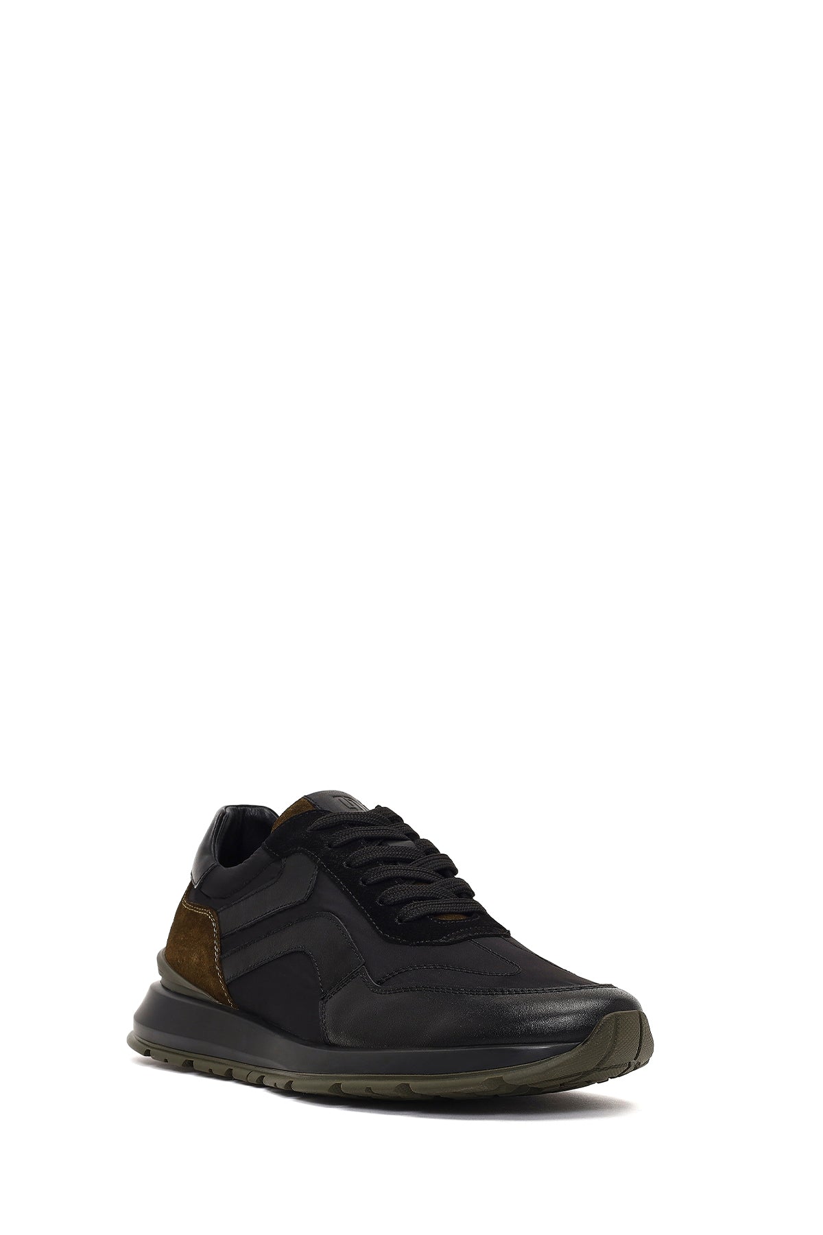 Erkek Yeşil Bağcıklı Deri Sneaker