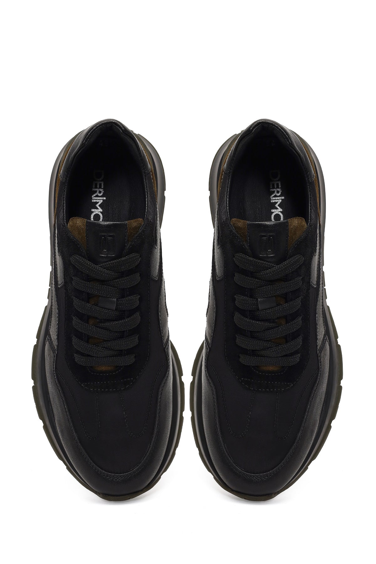 Erkek Yeşil Bağcıklı Deri Sneaker
