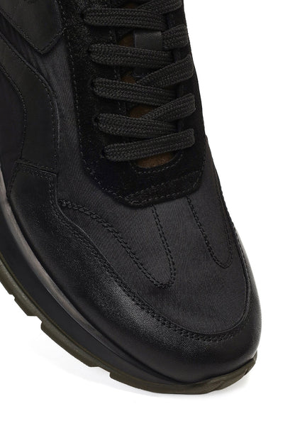 Erkek Yeşil Bağcıklı Deri Sneaker