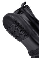 Erkek Siyah Bağcıklı Kalın Tabanlı Deri Casual Ayakkabı