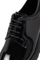 Erkek Siyah Bağcıklı Kalın Tabanlı Deri Casual Ayakkabı