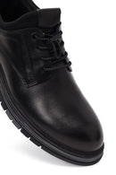 Erkek Siyah Bağcıklı Deri Casual Ayakkabı