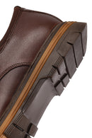 Erkek Kahverengi Bağcıklı Deri Casual Ayakkabı