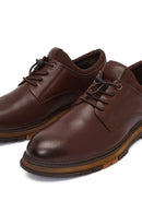 Erkek Kahverengi Bağcıklı Deri Casual Ayakkabı