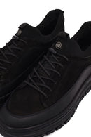 Erkek Siyah Bağcıklı Nubuk Deri Casual Ayakkabı