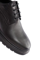 Erkek Siyah Bağcıklı Deri Casual Ayakkabı