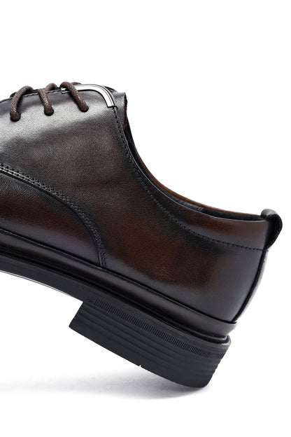 Erkek Kahverengi Bağcıklı Deri Klasik Ayakkabı