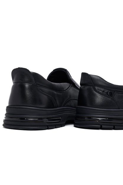 Erkek Siyah Deri Casual Loafer