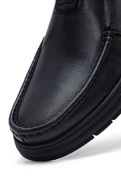 Erkek Siyah Deri Casual Loafer