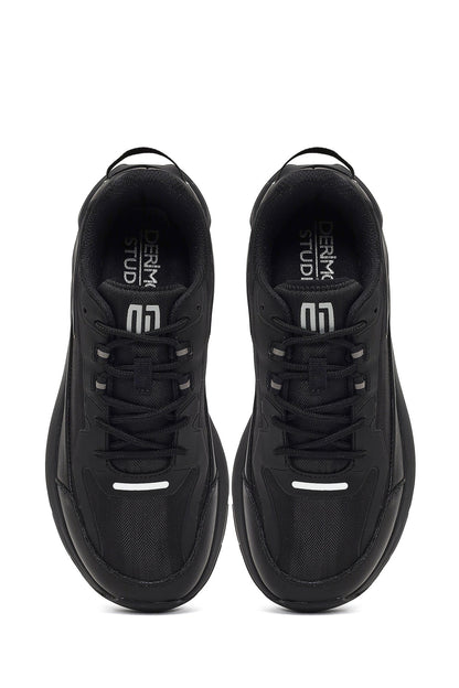 Derimod Studio Erkek Siyah Bağcıklı Kalın Tabanlı Sneaker