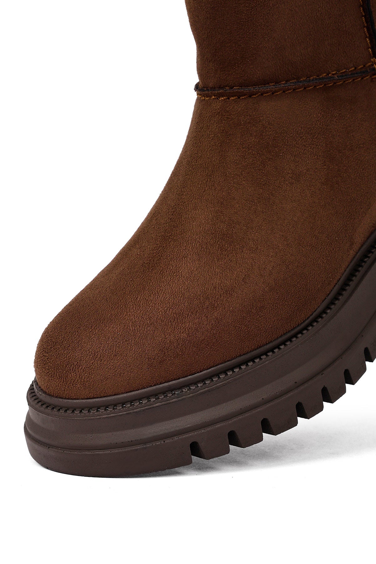 Kadın Kahverengi Fermuarlı Süet Bot