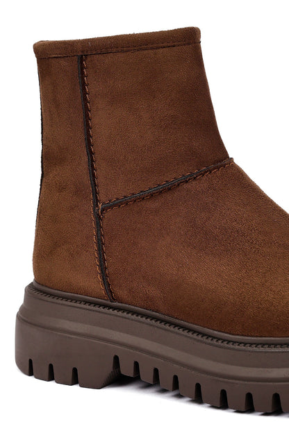 Kadın Kahverengi Fermuarlı Süet Bot