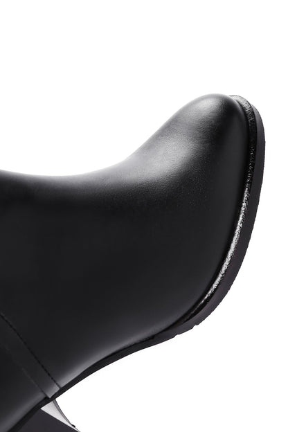 Kadın Siyah Fermuarlı Kalın Topuklu Bot