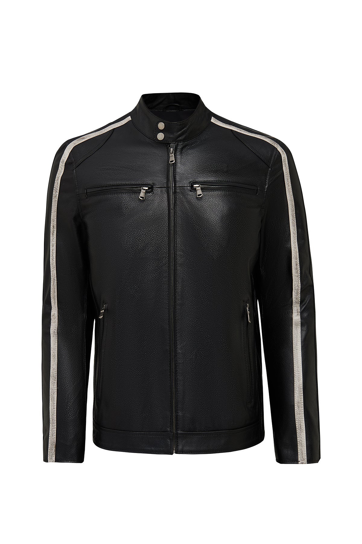 Middleton Erkek Siyah Slim-fit Kısa Deri Ceket