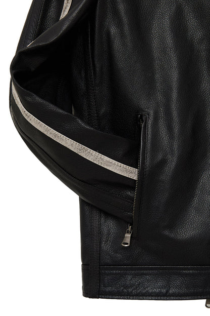 Middleton Erkek Siyah Slim-fit Kısa Deri Ceket