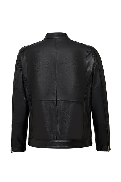 Middleton Erkek Siyah Slim-fit Kısa Deri Ceket