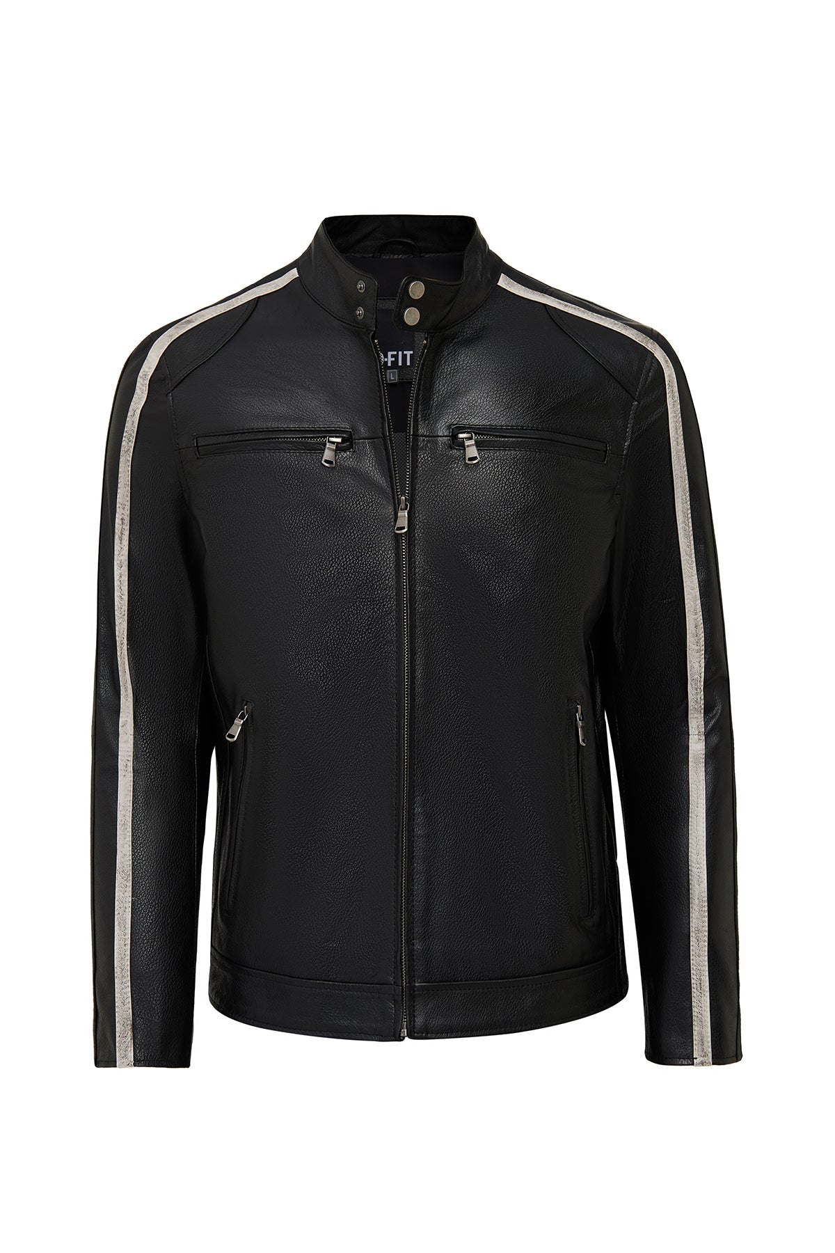 Middleton Erkek Siyah Slim-fit Kısa Deri Ceket