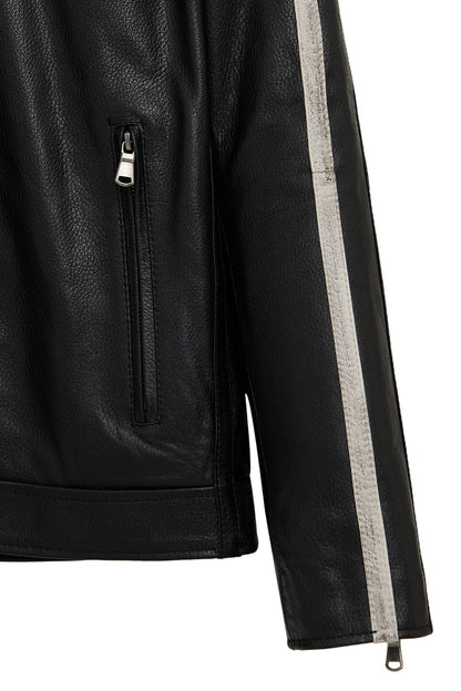 Middleton Erkek Siyah Slim-fit Kısa Deri Ceket