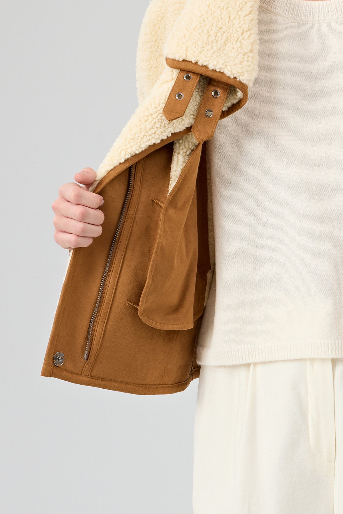 Samoens Kadın Bej Kısa Teddy Mont