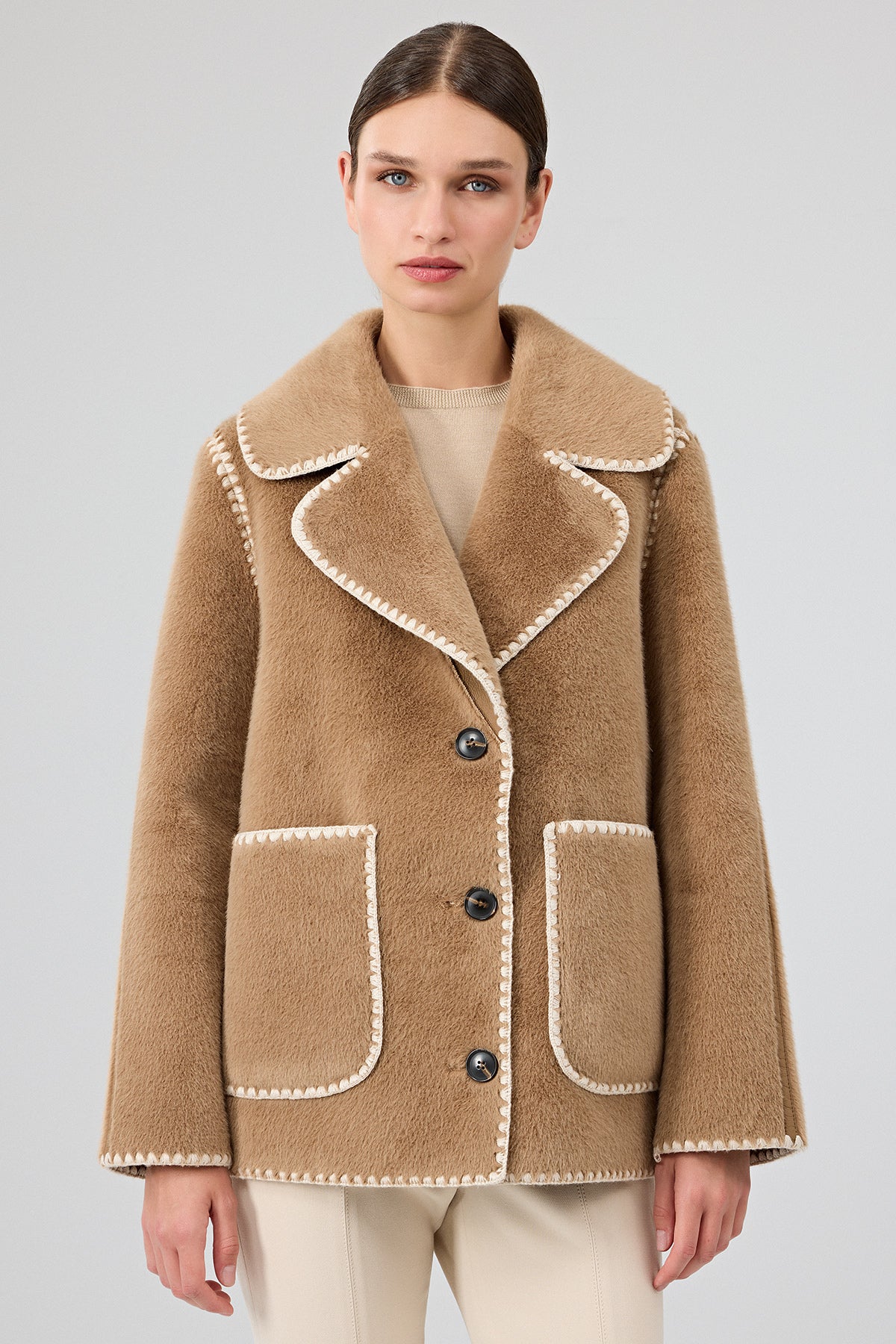 Vald'isere Kadın Camel Teddy Mont