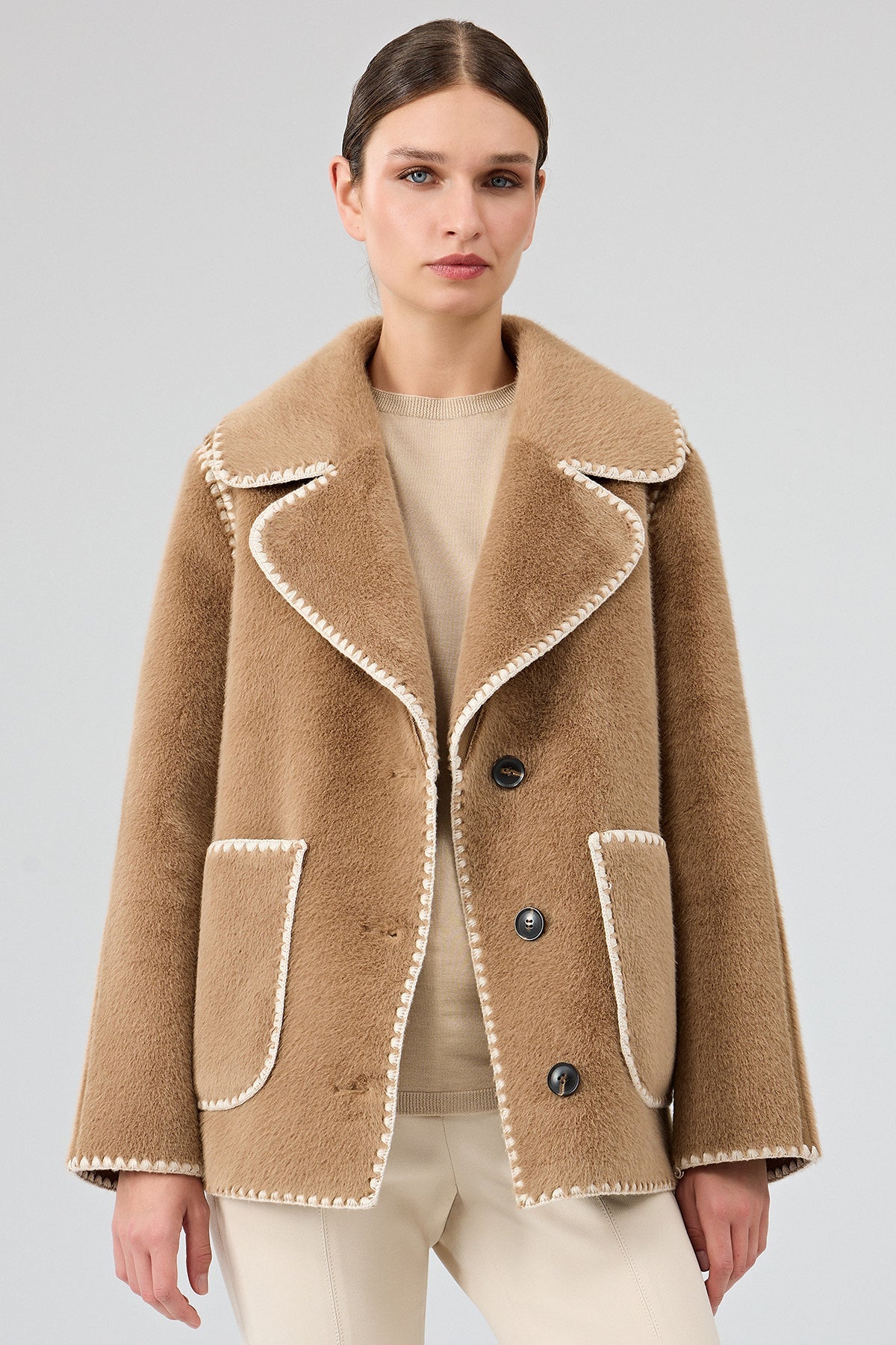 Vald'isere Kadın Camel Teddy Mont