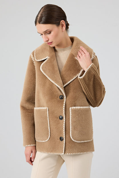 Vald'isere Kadın Camel Teddy Mont