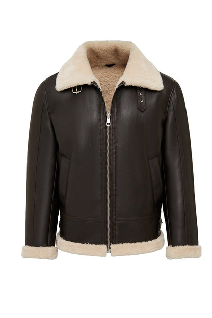 Bern Erkek Kahverengi Teddy Deri Mont