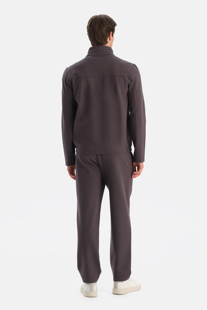 Fermuarli Dik Yaka Sweatshirt