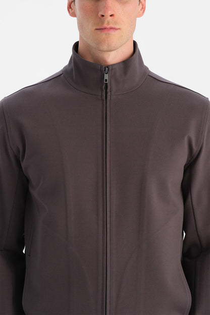 Fermuarli Dik Yaka Sweatshirt