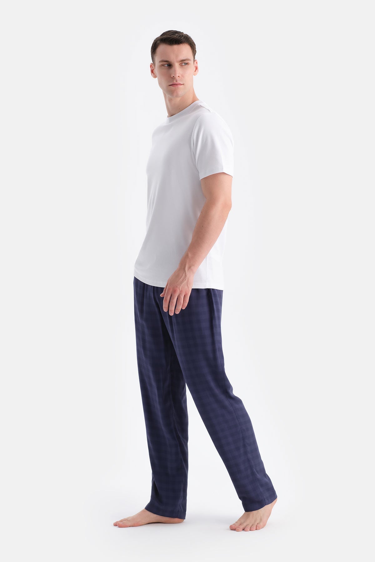 Ekoseli Viskon Dokuma Pantolon