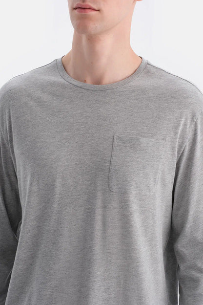 Uzun Kollu Cepli Tişört Pantolon Takim