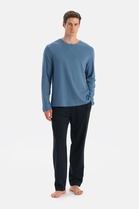 Uzun Kollu Bisiklet Yaka Tişört Pantolon Takim