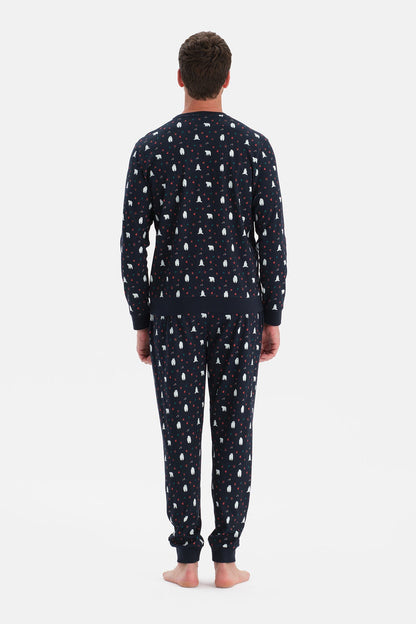 Metraj Baskili Interlok Tişört Pantolon Takim