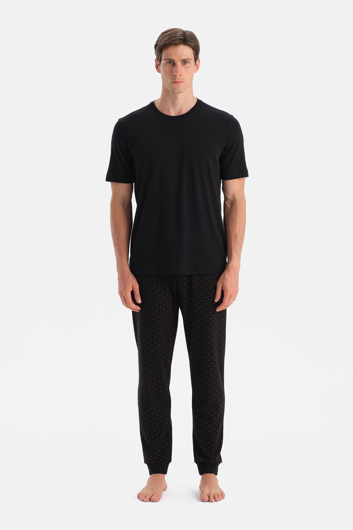 Mikroprint Desenli Interlok Pantolon