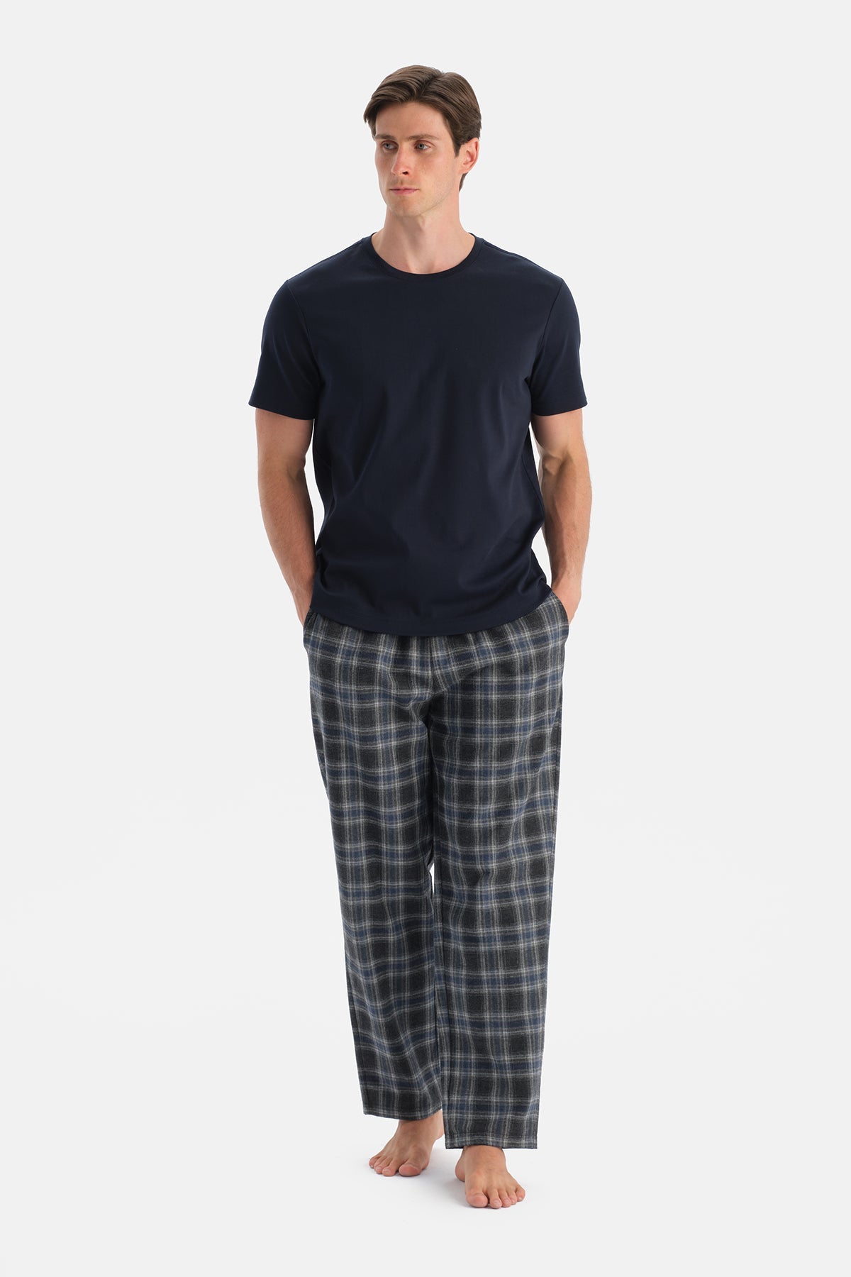 Ekoseli Dokuma Pantolon