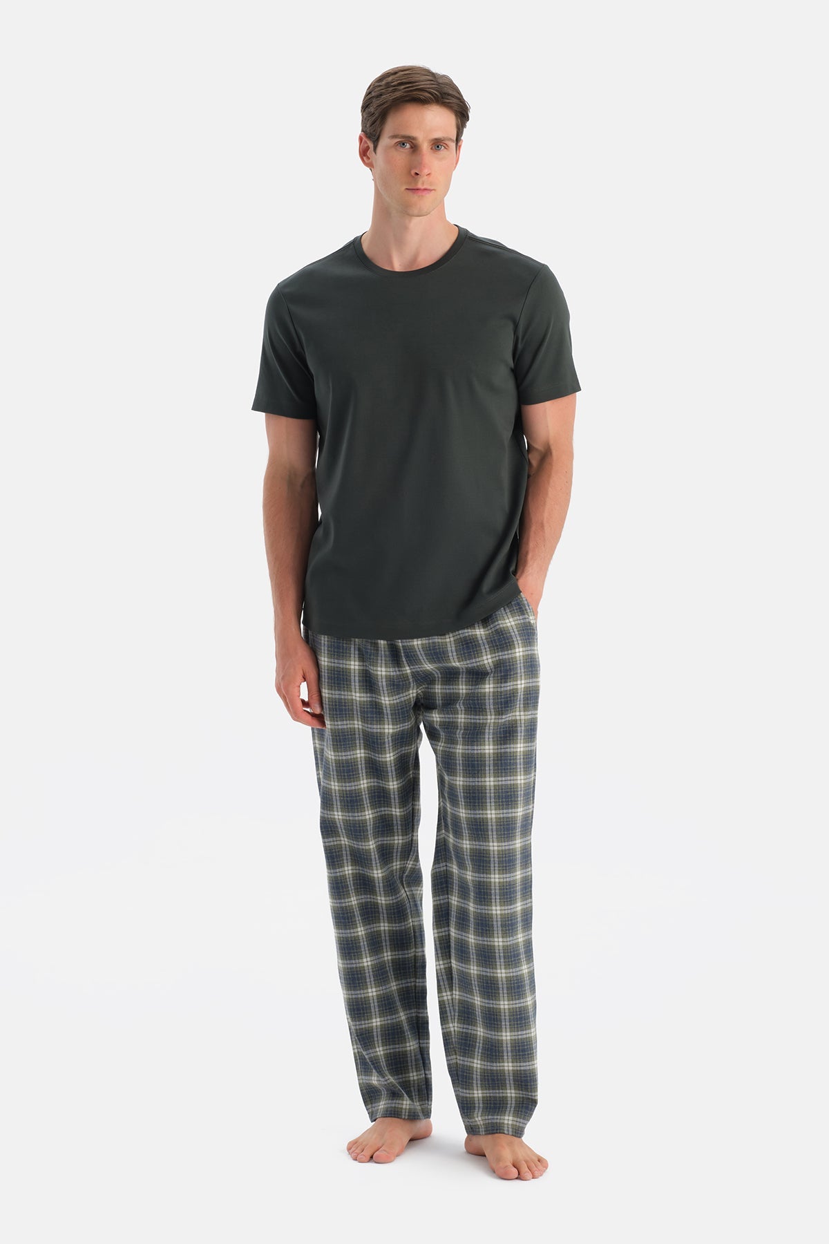 Ekoseli Dokuma Pantolon