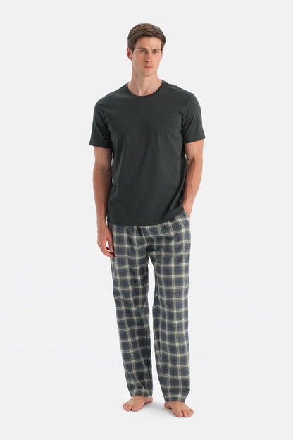 Ekoseli Dokuma Pantolon