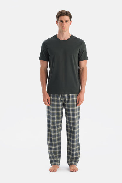 Ekoseli Dokuma Pantolon