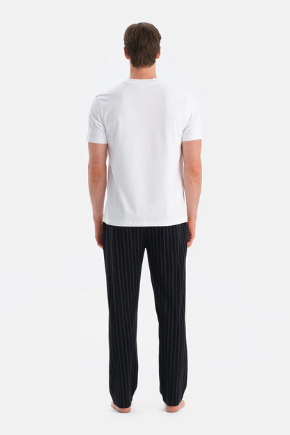 Çizgili Interlok Pantolon