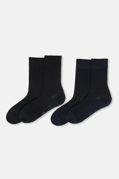 Erkek 2'li Pirinç Dokulu Bambu Çorap