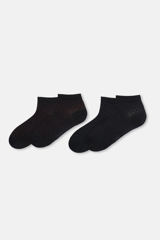 Erkek 2'li Puantiye Desen Bambu Çorap