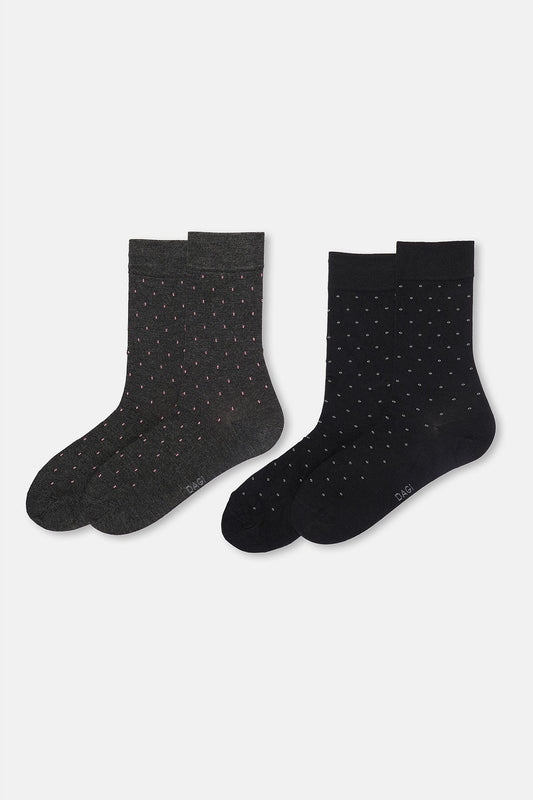 Erkek 2'li Mini Desen Bambu Çorap