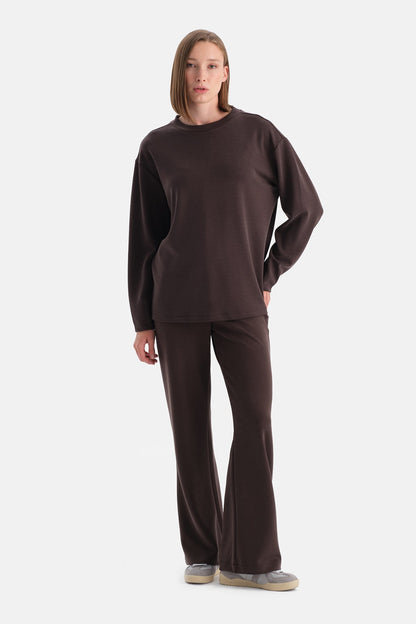 Düşük Omuz Modal Oversize Sweatshirt