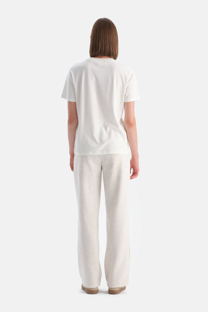 Bis Yaka Merserize Kisa Kollu Tişört