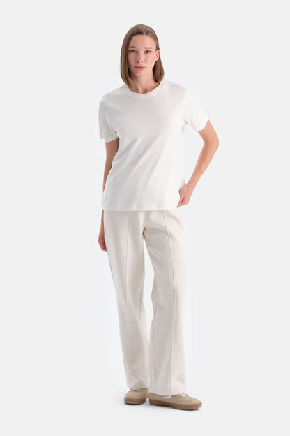 Bis Yaka Merserize Kisa Kollu Tişört